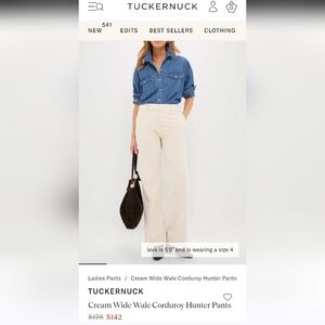 Tuckernuck Cream Wide Wale Corduroy Pants Size 6